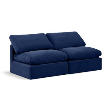 Indulge 2 Piece Modular Sofa In Navy Velvet