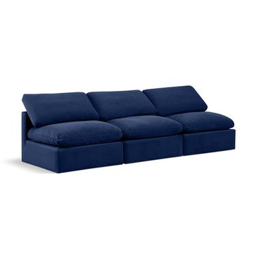 Indulge 3 Piece Modular Sofa In Navy Velvet