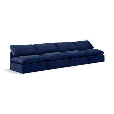 Indulge 4 Piece Modular Sofa In Navy Velvet