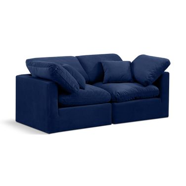 Indulge 2 Piece Modular Sofa In Navy Velvet