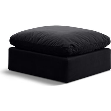 Indulge Ottoman In Black Velvet