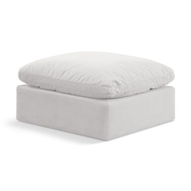 Indulge Ottoman In Cream Velvet