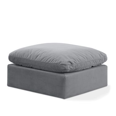 Indulge Ottoman In Grey Velvet