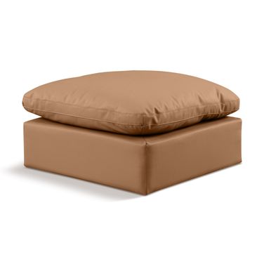 Indulge Vegan Leather Ottoman In Cognac