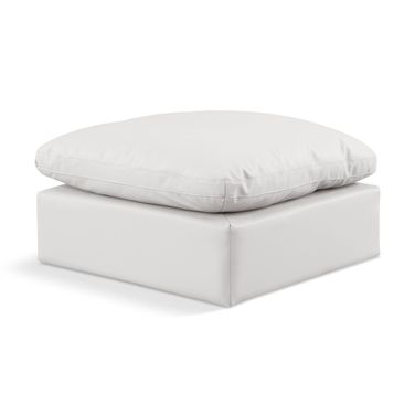 Indulge Vegan Leather Ottoman In Cream
