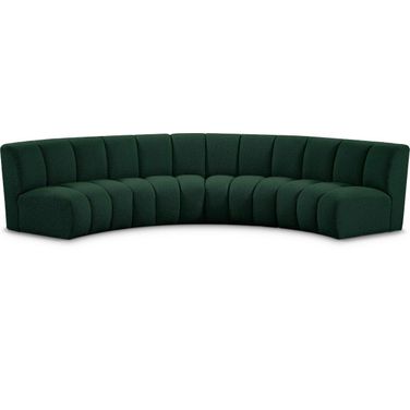 Infinity 4-Piece Boucle Fabric Modular Sectional In Green