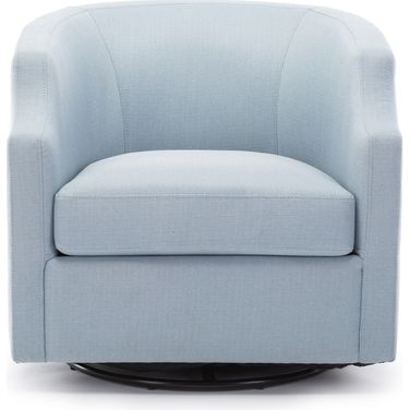 Infinity Swivel Glider Barrel Chair In Sky Blue