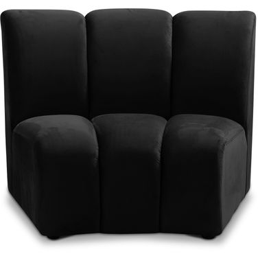 Infinity Velvet Modular Chair In Black
