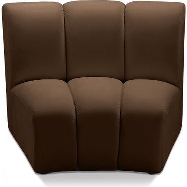 Infinity Velvet Modular Chair In Brown