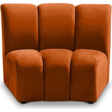 Infinity Velvet Modular Chair In Cognac