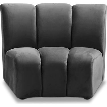Infinity Velvet Modular Chair In Grey