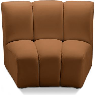 Infinity Velvet Modular Chair In Saddle