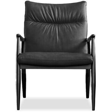 Inga Lounge Chair Black Rubberwood Frame In Caviar Black Sauvage