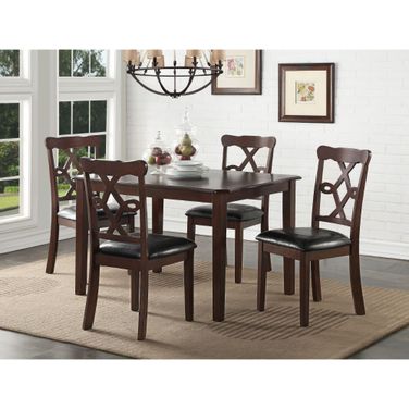 Ingeborg Espresso 5 Piece Dining Room Set