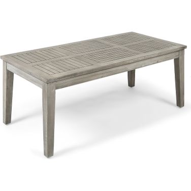 Ingenious Outdoor Acacia Wood Coffee Table with Slat Panel Design In Light Grey