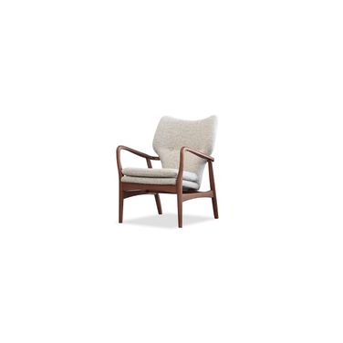 Ingrid Lounge Chair Ash Frame In Walnut Finish In Ostrich