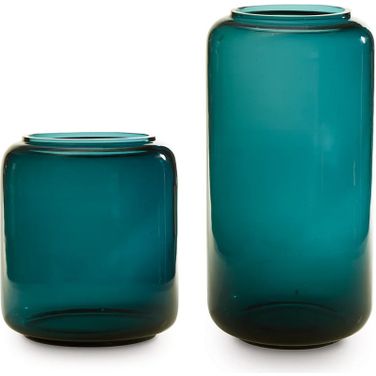 Inisland Vase Set Set of 2 In Teal
