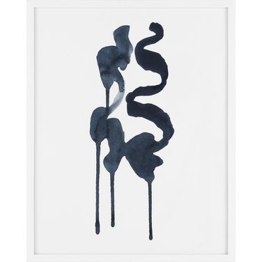 Ink Song 16 x 20 Inch Denim and Ivory Framed Wall Art