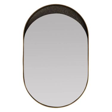 Inset Wall Mirror In Antique Brass