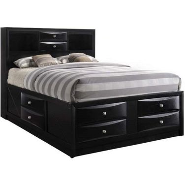 Ireland Black Full Bookcase Storage Bed