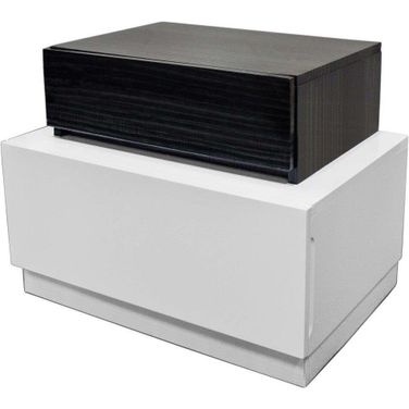 Ireland Poplar Wood Bedroom Nightstand In White And Black
