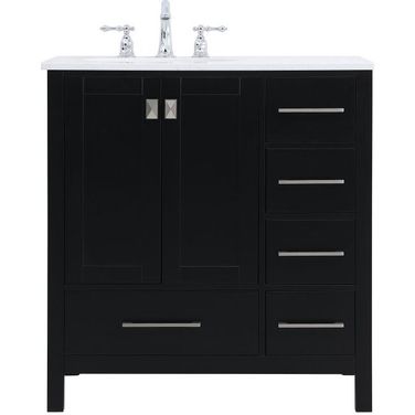 Irene 32 Inch Single Bathroom Vanity In Black