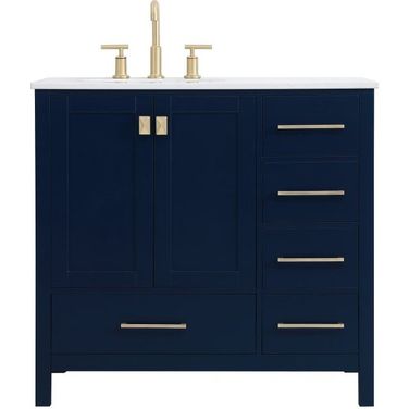 Irene 36 Inch Single Bathroom Vanity In Blue