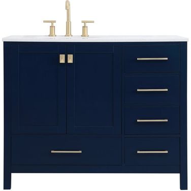 Irene 42 Inch Single Bathroom Vanity In Blue