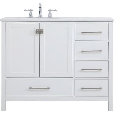 Irene 42 Inch Single Bathroom Vanity In White