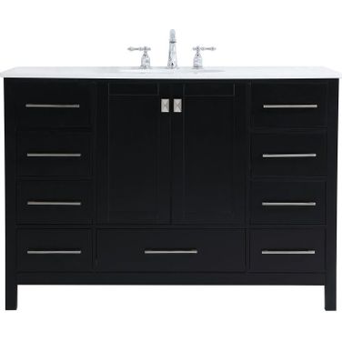 Irene 48 Inch Single Bathroom Vanity In Black