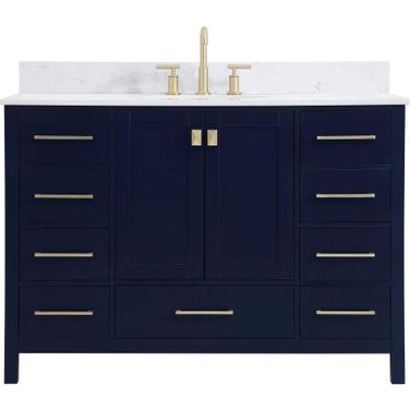 Irene 48 Inch Single Bathroom Vanity In Blue With Backsplash