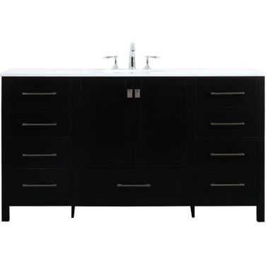 Irene 60 Inch Single Bathroom Vanity In Black