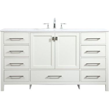 Irene 60 Inch Single Bathroom Vanity In White