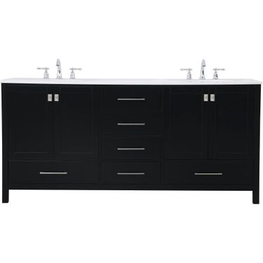 Irene 72 Inch Double Bathroom Vanity In Black