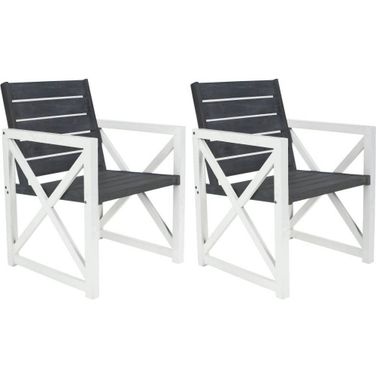 Irina White and Ash Grey Arm Chair Set of 2