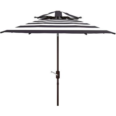 Iris Fashion Line 9Ft Double Top Umbrella In White/Navy