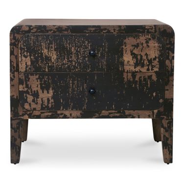 Iris Nightstand In Distressed Black