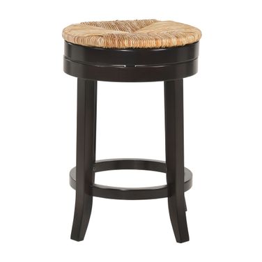 Irving 24 Inch Swivel Rush Seat Counter Stool In Espresso and Kraft Brown