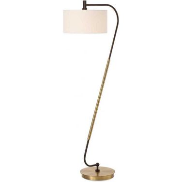 Irwin Curved Floor Lamp In Brass