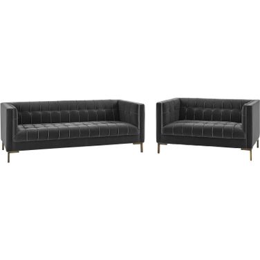 Isaac Living Room Set In Gray