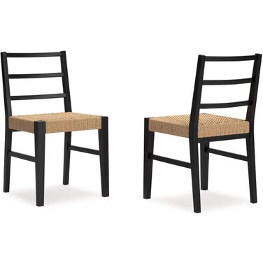 Isanti Dining Chair Set of 2 In Light Brown and Black