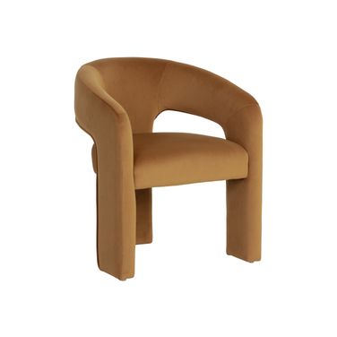 Isidore Dining Armchair In Meg Gold
