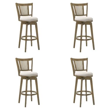 Isla 26 Inch Counter Height Swivel Barstool Set of 4 In Cream and Putty Brown
