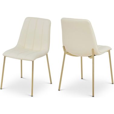 Isla Vegan Leather Dining Chair Set of 2 In Cream