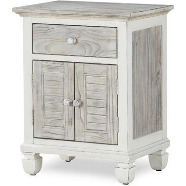 Islamorada 1 Drawer With 2 Door Nightstand In White And Grey