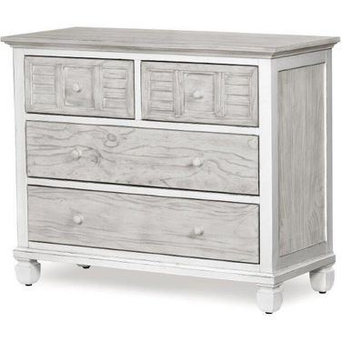 Islamorada 4 Drawer Single Chest In White And Grey