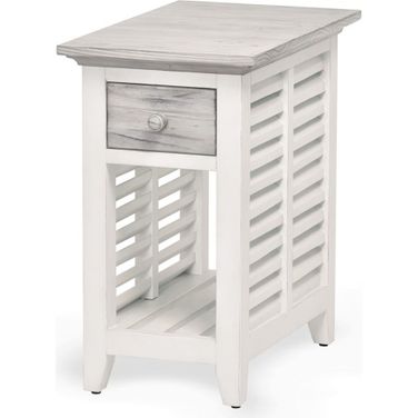 Islamorada Chairside Table In White And Grey