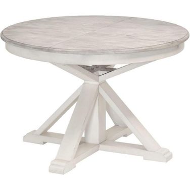 Islamorada Round Table Drop Leaf In Grey And Taupe