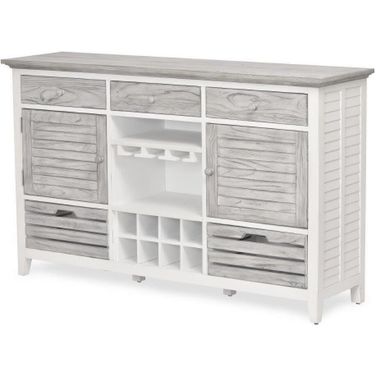 Islamorada Sideboard With Wine Rack In White And Grey