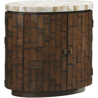 Island Fusion Banyan Oval Accent Table In Sebana